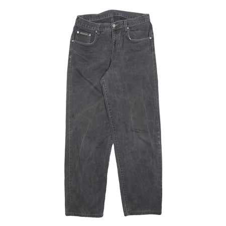 CALVIN KLEIN JEANS Womens Relaxed Black Denim Raw W30 L30 Casual Comfortable Zip