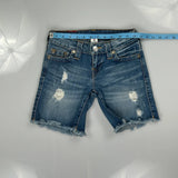 True Religion Denim Shorts - 24W UK 2 Blue Denim