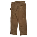Dickies Double Knee Carpenter Trousers - 32W 31L Brown Cotton
