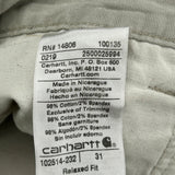 Carhartt Shorts - 31W 10L Beige Cotton Blend