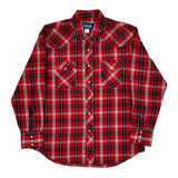 Wrangler Checked Flannel Shirt - Large Red Cotton