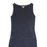 BARBOUR Womens Navy Cotton Shift Sleeveless Dress UK 8 Casual Summer Layering
