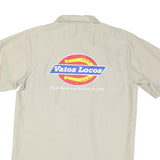 DICKIES Mens Beige Short Sleeve Work Shirt M Vatos Locos Print Punk Rock