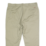 DICKIES Mens Classic Beige Polyester Blend Zip Trousers W44 L30 Workwear