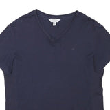 CALVIN KLEIN Womens Navy Blue V-Neck T-Shirt M Short Sleeve Classic Cotton Blend