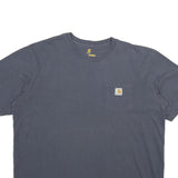 CARHARTT Mens Blue Pocket T-Shirt XL Short Sleeve Crew Neck Cotton Casual Wear