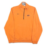 NIKE Mens Orange OSU Oklahoma State 1/4 Zip Sweatshirt M Cotton Blend Pullover