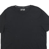 CALVIN KLEIN Mens Black T-Shirt XL Short Sleeve Crew Neck Plain Cotton Blend