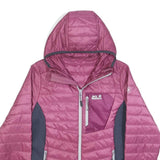 JACK WOLFSKIN Womens Pink & Grey Outdoor Jacket S Polyester Blend Quilted Hooded