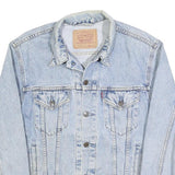 LEVI'S Mens Blue Denim Trucker Jacket M Cotton Classic Button Closure Straight