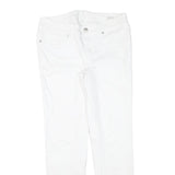 SEVEN7 Womens White Slim Slim Straight Denim Light W32 L30 Cotton Blend Zip