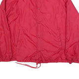 ATHLETIC WORKS Mens Red Nylon Button Jacket L Casual Lightweight Outdoor