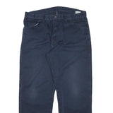 DICKIES Mens Cotton Blend Navy Relaxed Straight Trousers W34 L28 Workwear Zip