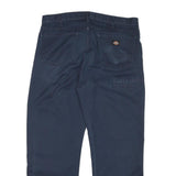 DICKIES Mens Cotton Blend Navy Relaxed Straight Trousers W34 L28 Workwear Zip