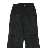Womens Black Regular Fit Wide-Leg Denim Jeans W30 L30 Casual Zip Closure