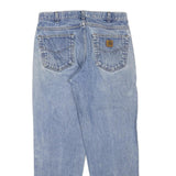 CARHARTT Womens Jeans Blue Regular Straight Denim Light W34 L29 Zip Casual