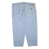 CARHARTT Mens Regular Fit Blue Denim Jeans W44 L28 Cotton Blend Zip