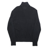 TOMMY HILFIGER Mens Black Plain Cotton Pullover Crew Neck Basic Knit S Jumper