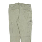 PULL & BEAR Womens Cotton Blend Slim Cargo Trousers Green W32 L27