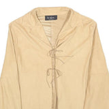 LOI COF OUE Womens Beige Long Sleeve Shirt M Tie Front Casual