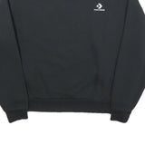CONVERSE Womens Black Sweatshirt Crew Neck S Cotton Logo Pullover Casual