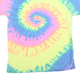 COLORTONE Womens Yellow & Blue Tie Dye Orlando Florida Graphic T-Shirt M Crew