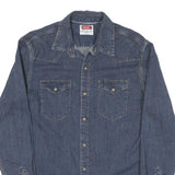 WRANGLER Womens Blue Denim Shirt M Long Sleeve Button Casual Western