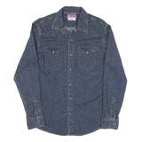 WRANGLER Womens Blue Denim Shirt M Long Sleeve Button Casual Western
