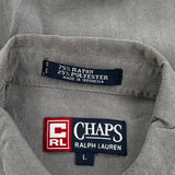 Chaps Ralph Lauren Short Sleeve Shirt - Large Gray Polyester