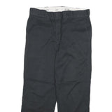 DICKIES Mens Regular Fit Black Cotton Blend Zip Trousers W34 L28 Workwear