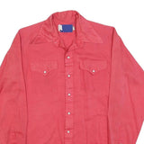 Mens Red Plain Shirt M Long Sleeve Button Closure Casual Cotton Blend
