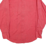 Mens Red Plain Shirt M Long Sleeve Button Closure Casual Cotton Blend