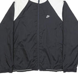 NIKE Mens Black & White Zip Hooded Reversible Jacket L Polyester Windbreaker