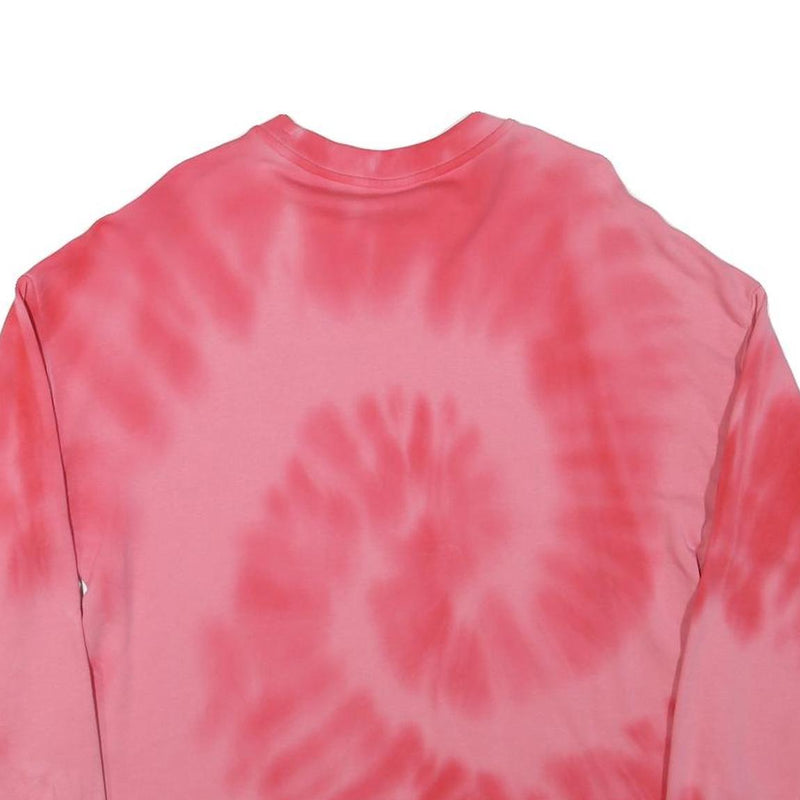 CHAMPION Womens Pink Tie Dye Crew Neck L Cotton Blend Casual Sweatshirt