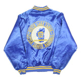 DUNBROOKE Mens Blue Yellow Baseball Board Member Jacket XL Polyester Satin