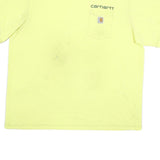 CARHARTT Mens Yellow Cotton Blend Pocket T-Shirt 2XL Short Sleeve Crew Neck