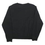 ELLESSE Womens Black Sweatshirt Crew Neck UK 12 Cotton Blend Pullover