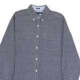 TOMMY HILFIGER Mens Blue Patterned Shirt M Button Down Cotton Blend Casual