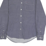 TOMMY HILFIGER Mens Blue Patterned Shirt M Button Down Cotton Blend Casual