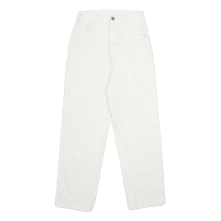 J. GALT Girls Cotton White Classic Straight Trousers W24 L28 Zip Closure Casual