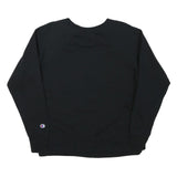 CHAMPION Mens Black Cotton Blend Crew Neck XL Classic Logo Sleeve Sweatshirt
