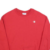 CHAMPION REVERSE WEAVE Womens Red Crew Neck M Cotton Blend Sweatshirt