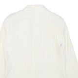 SACK'S Womens White Silk Jacket S Button Plain Elegant Lightweight