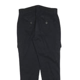 GLORIA VANDERBLIT Womens Black Cotton Blend Slim Cargo Trousers W32 L30