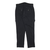 GLORIA VANDERBLIT Womens Black Cotton Blend Slim Cargo Trousers W32 L30