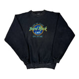 San Antonio Hard Rock Cafe Graphic Sweatshirt - Medium Black Cotton