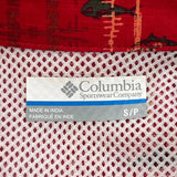 Fishing Columbia Hawaiian Shirt - Small Red Cotton