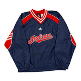 Age 7 Indians Adidas Windbreaker - Large Navy Polyester