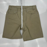 Levis Denim Shorts - 34W 10L Khaki Cotton