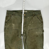 Carhartt Double Knee Carpenter Trousers - 38W 30L Green Cotton